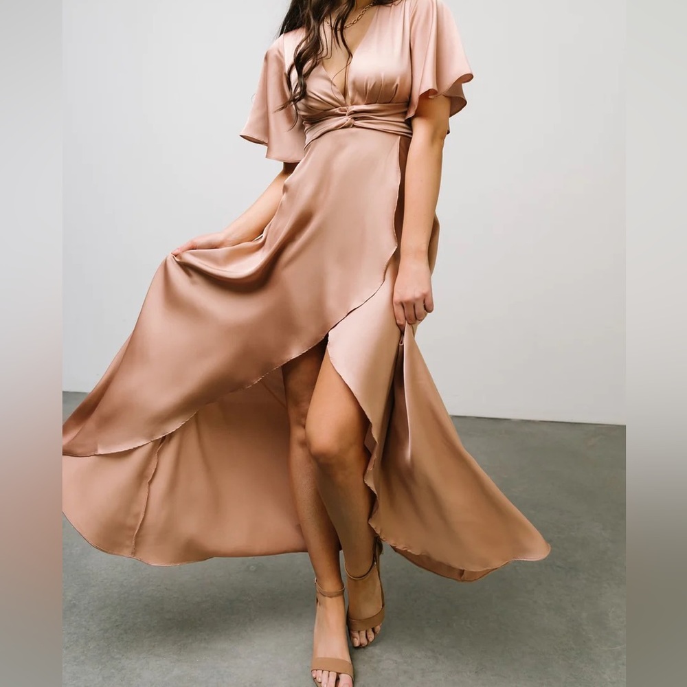 Baltic Born Champagne Brown Tan Bridesmaid Dress